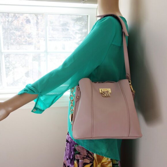 Steve Madden Blush Pink Faux Leather Handbag Crossbody NWT! - Picture 4 of 10